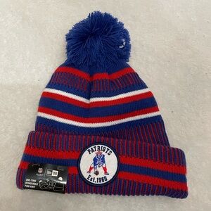 Patriots Knit Pom Hat - Blue and Red